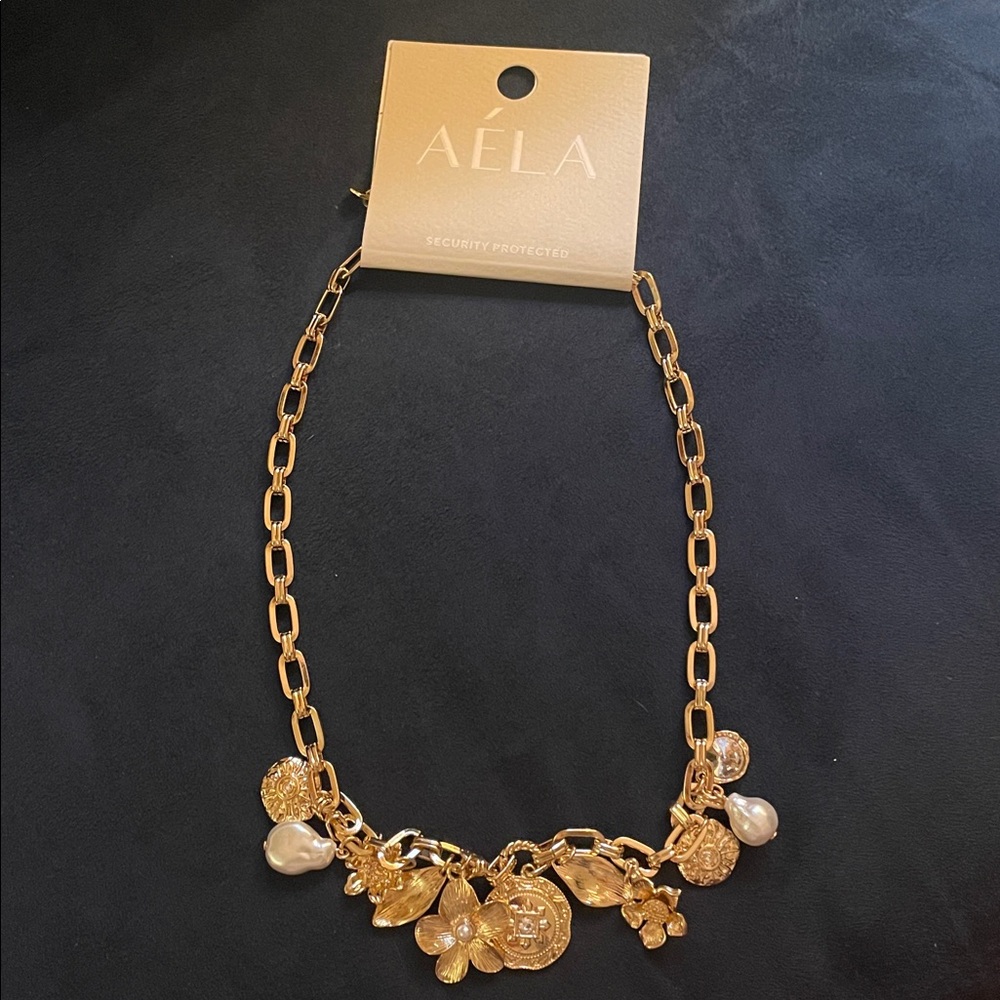 AÉLA Gold Chain Necklace with Charms